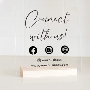 Social Media Sign – Black – 3 Icons